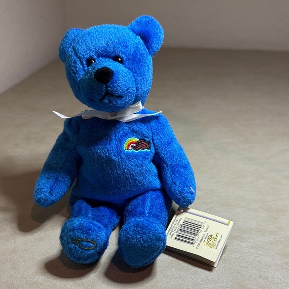 Other - Holy Bible - The Noah Bear - Blue Plush Teddy Bear with Rainbow Patch